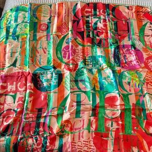 Carolina Herrera Multicolor Logo Scarf